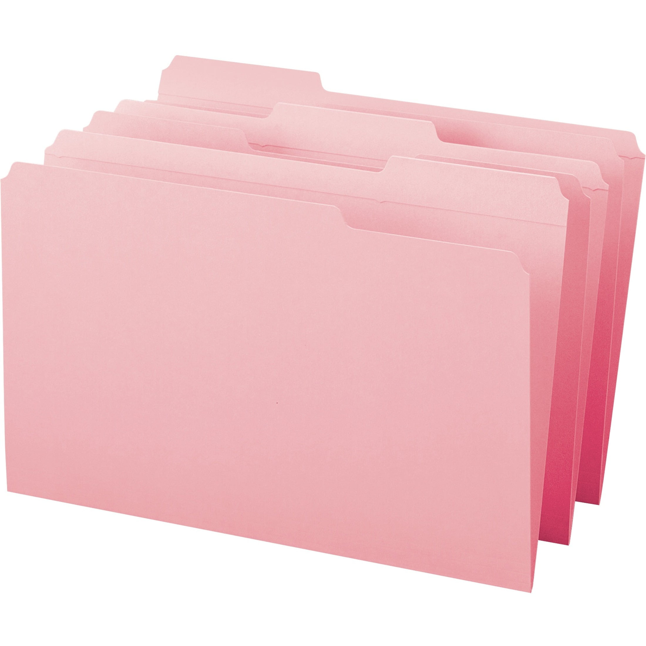 Smead 17634 File Folders, 1/3 Cut, Reinforced Top Tab, Legal, Pink,100/Box