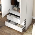 thumbnail image 6 of Modern 2 Door Wardrobe Armoire Closet with 2 Drawers and Hanging Rod, Freestanding Storage Cabinet for Bedroom, 6 of 8