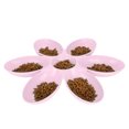 thumbnail image 4 of Cuencos para gatos de grado alimenticio con forma de pétalos de flor, 6 rejillas, para comida y agua (rosa), 4 of 14