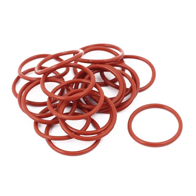 20 piezas de anillo de sellado de goma mini O-ring resistente al calor y al aceite de 1.5 mm de grosor, 20 mm de diámetro exterior, rojo