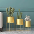 thumbnail image 2 of Soporte de planta Matsuzay Estante de sala de estar de tipo piso multifuncional Maceta de metal grande Oro, 2 of 6