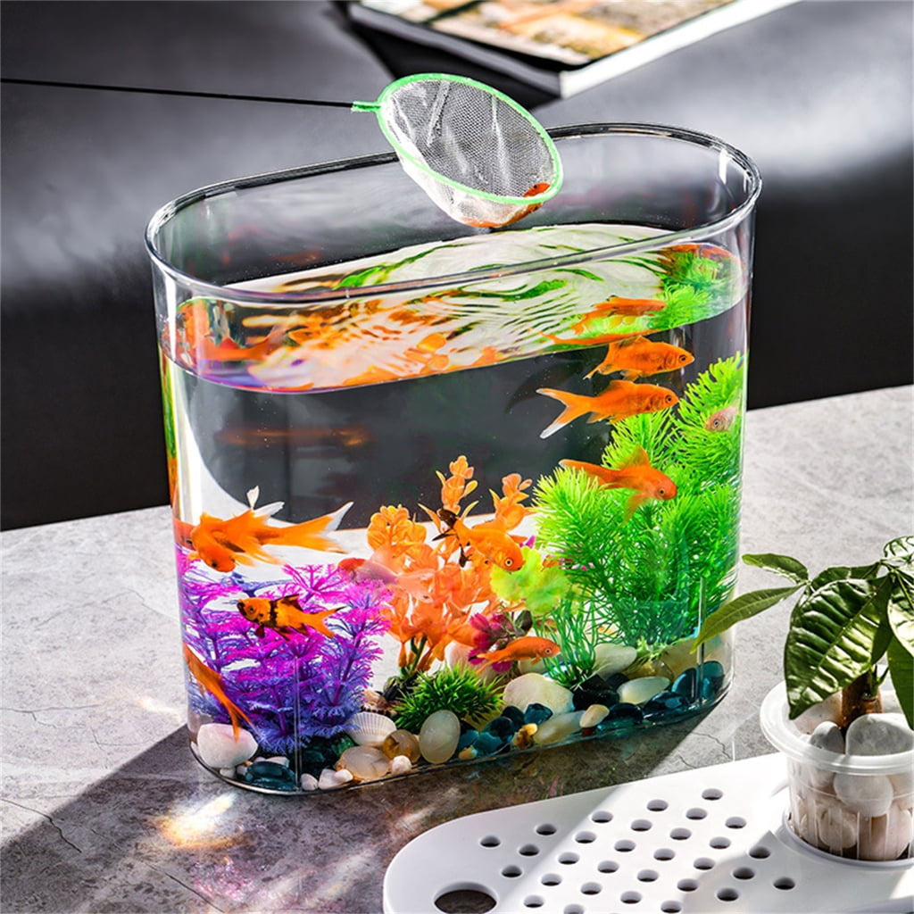 FishTank Hydroponics Desktop Plant Terrarium Desktop Clear Table Fish Bowl Desktop Aquarium Aquaponic Planter Tanks