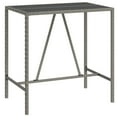 thumbnail image 2 of vidaXL 5 Piece Garden Bar Set with Cushions Grey Poly Rattan, 2 of 4