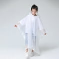thumbnail image 5 of Yesbay Rain Poncho Waterproof Non-Disposable Travel Rain Gear Coat for Kids,White, 5 of 7