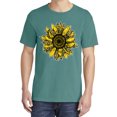 thumbnail image 2 of Wild Bobby,Artsy Cheetah Leopard Print Sunflower, Streetwear, Garment-Dyed Washed Look Short Sleeve T-Shirt, Emerald, 2XL, 2 of 3