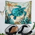 thumbnail image 2 of Tapiz de tortuga marina vida marina tapiz bohemio Mandala tapiz colgante de pared Arte de la pared Decoración, camino de mesa de playa/tela Adepaton LRWJ316, 2 of 4