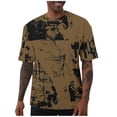thumbnail image 2 of Tqyyweavej Mens Plus Size Hipster Hiphop T-Shirts Longline Print Crewneck Shirts Oversized Baggy Color Block Short Sleeve Tops, 2 of 7