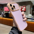 thumbnail image 2 of for iPhone 15 Pro Max Case for Women Girls, Cute Wave Frame Curly Shape with Love Heart Raised Camera Protection Cover Luxury Plating Shockproof Phone Case for iPhone 15 Pro Max, Light Purple, 2 of 14