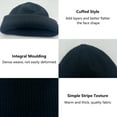 thumbnail image 2 of Syenll Winter Hat Scarf Gloves Set, 3 in 1 Knitted Beanie Scarf Touch Screen Gloves with Fleece Lined for Men Women, Black, 2 of 8
