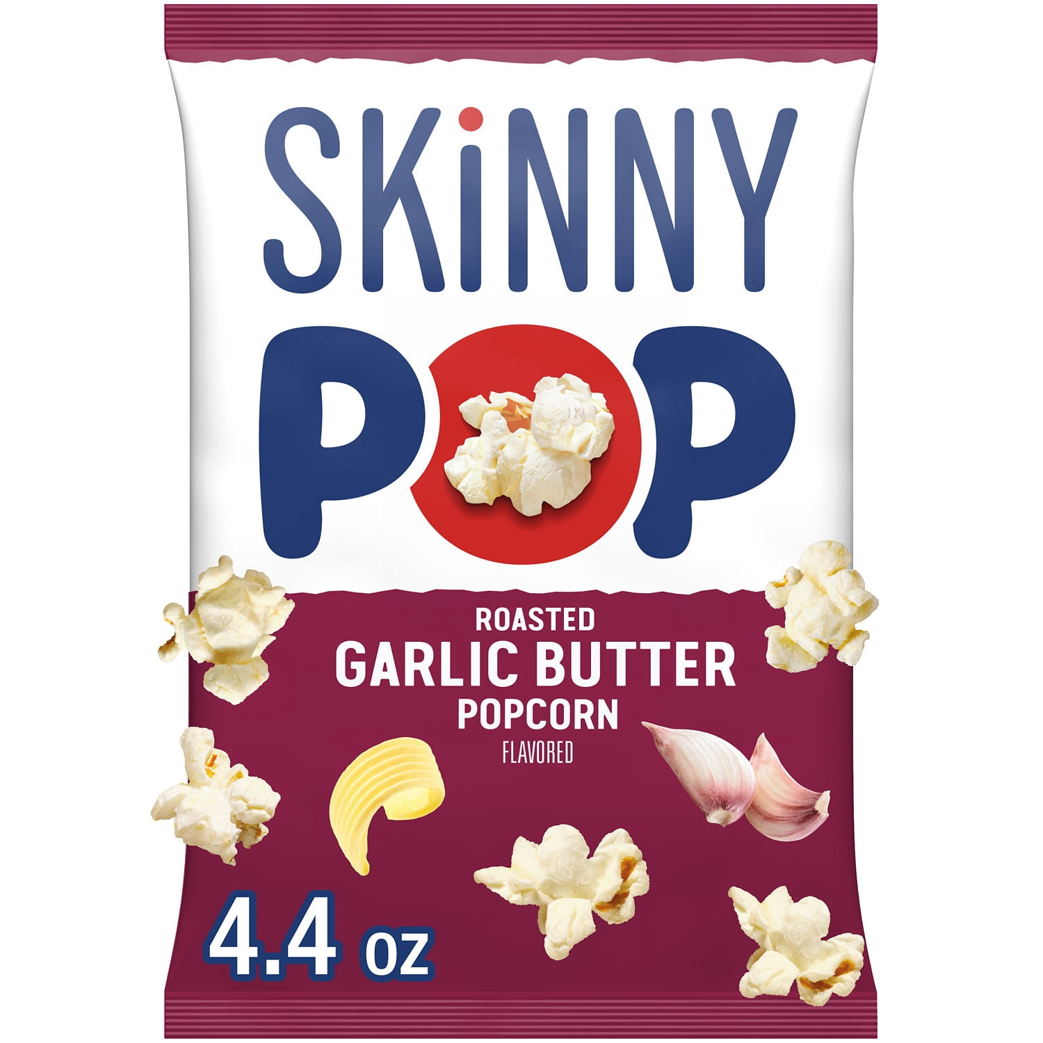(6 pack) SKINNYPOP Roasted Garlic Butter Flavored, Gluten Free Popcorn Bag, 4.4 oz