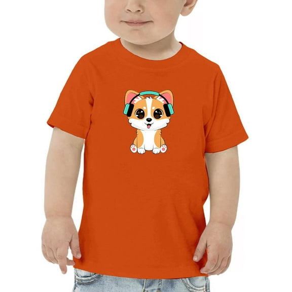 Corgi With Headsets T-Shirt Toddler -Image by Shutterstock, 5 Toddler