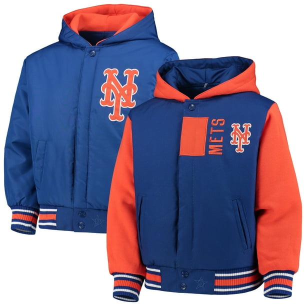 New York Mets JH Design Youth Reversible PolyTwill Hoodie Jacket