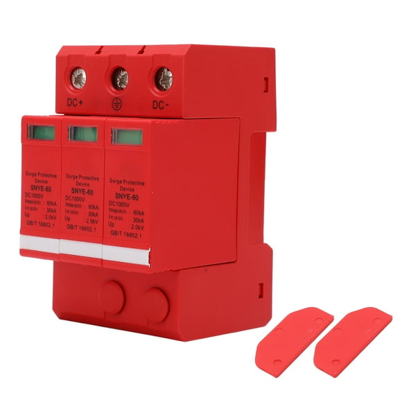 Surge Protective Device, Strong Bearing Photovoltaic Surge Protector Prevent Impact Electrical DC1000V With Indicator Window For Power Grid 2P,3P