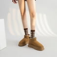 thumbnail image 3 of Botas de nieve de suela gruesa para mujer, de invierno, cortas, con forro polar, gruesas, sin cordones, con relleno de algodón para mujer, 3 of 5