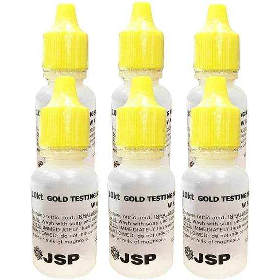 6 Bottles 10K Gold Metal Test Acid Karat Testing Liquid Solution Jewelry Tester