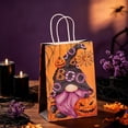 thumbnail image 5 of Sahpxhe Halloween Kraft Paper Gift Bags,Spooky Pattern Treat Bag with Handles,Reusable Party Favor Bags Candy Bags for Trick or Treat,8.3X5.9X3.1in Orange-E, 5 of 7