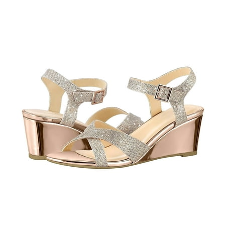 

AXXD Wedge Sandals for Women 8.5 Summer Solid Color Round Toe Heel Buckle Suede Fish Mouth Roman Sandals Shoes
