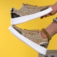 thumbnail image 4 of Women's Sequin Round Toe Platform Fashion Sneakers Casual Lace Up Glitter Bling Comfortable Walking Tennis Shoes Bedazzled Bride Wedding Party Trendy Shoes, 4 of 7