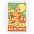 thumbnail image 3 of Palm Beach, Florida, King Neptune, Retro Beach Scene (12x18 Wall Art Poster, Room Decor), 3 of 3