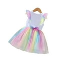 thumbnail image 1 of Robe Tutu en Tulle pour Fille, Dessin Animé Unicorn, Robe de Princesse avec Nœud pour Mariage et Fête, 1 of 4