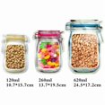thumbnail image 3 of 10X Mason Jar Bottles Bags Reusable Food Saver Storage Bags Snacks Zipper Sealed, 3 of 6