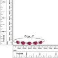 thumbnail image 2 of Gem Stone King 925 Sterling Silver Red Created Ruby and White Topaz Tennis Bracelet for Women (7.84 Cttw, Oval 8X6MM, Gemstone Birthstone, Fully Adjustable up to 9 inch), 2 of 4