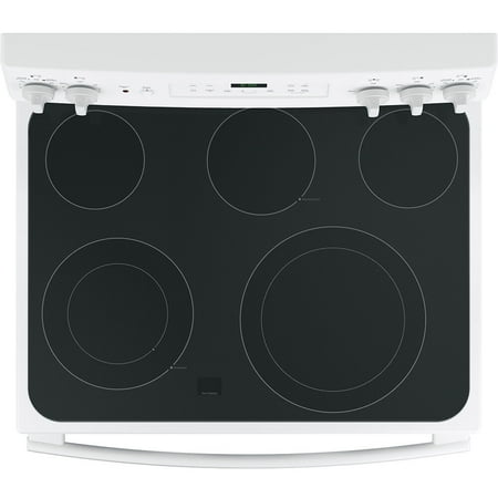 GE - 5.3 Cu. Ft. Freestanding Electric Convection Range with Self-Cleaning and No-Preheat Air Fry - White