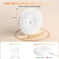 thumbnail image 2 of Warm Color LED Closet Lights Wireless Motion Sensor Puck Light, USB Rechargeable Battery Operated Puck Lights with Remote, Dimmable Under Cabinet Counter Lighting for Wardrobe Kitchen (6 Pack), 2 of 9