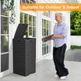 thumbnail image 3 of EasyUp Outdoor Trash Can with Lid, Outdoor Trash Bin & Pull-Out Liquid Drawer, Dual Lid Closure Design, Waterproof Resin Garbage Can Container for Patio, Backyard, Deck (Black, 31), 3 of 8