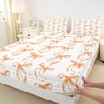 thumbnail image 4 of Erosebridal Watercolor Bow Girls Bed Sheets, Orange Polkadots King Sheets, 4pcs, 4 of 5