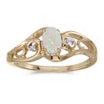 thumbnail image 1 of 10k Yellow Gold Oval Opal And Diamond Ring, 1 of 1