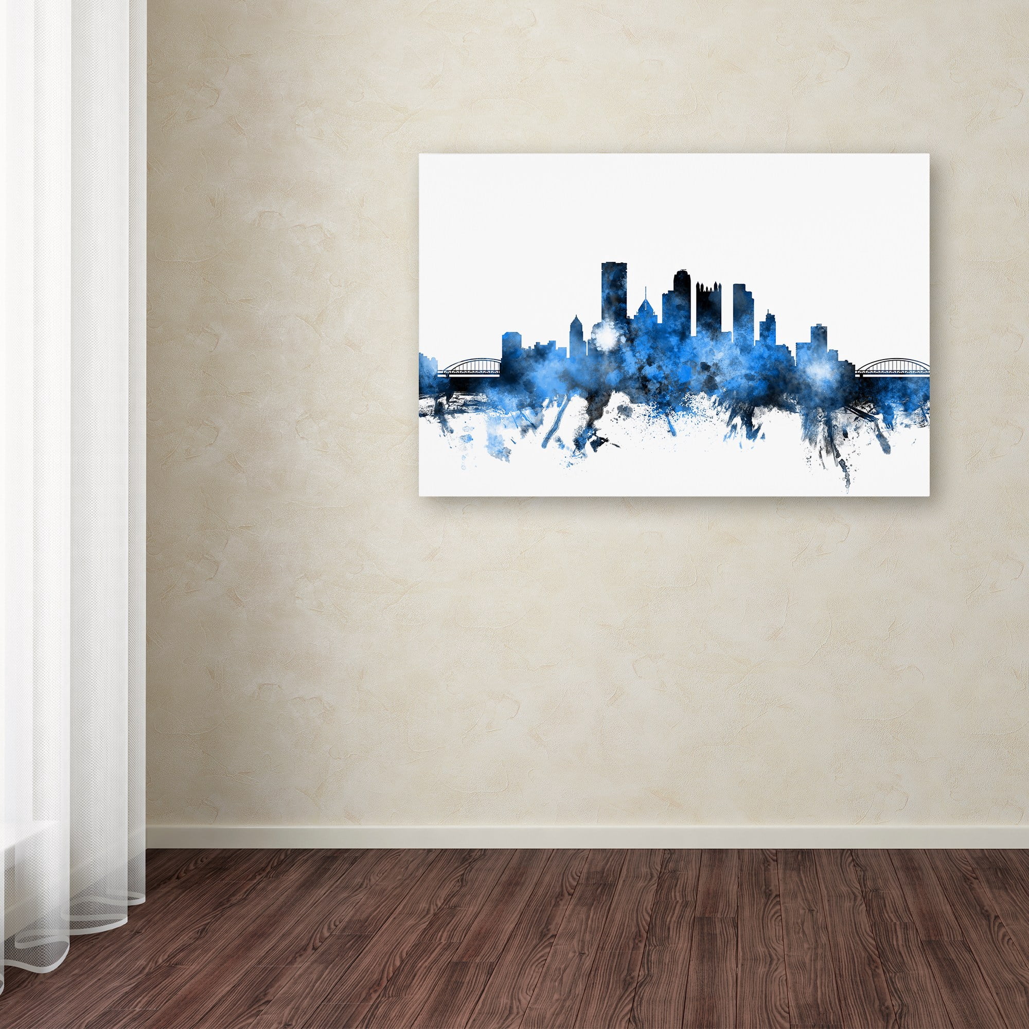 Trademark Fine Art "Pittsburgh Pennsylvania Skyline II" Canvas Art by Michael Tompsett