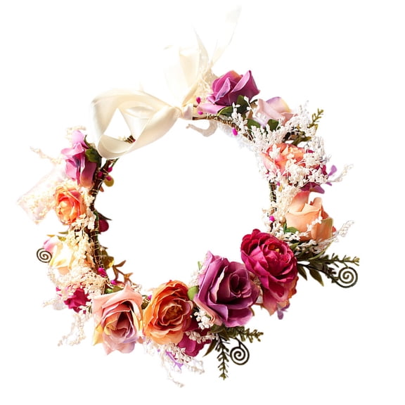 LOLIPPYY Handmade Bridal Flower Wreath Hair Accessory Comfortable Wedding Headpiece for Brides and Bridesmaids