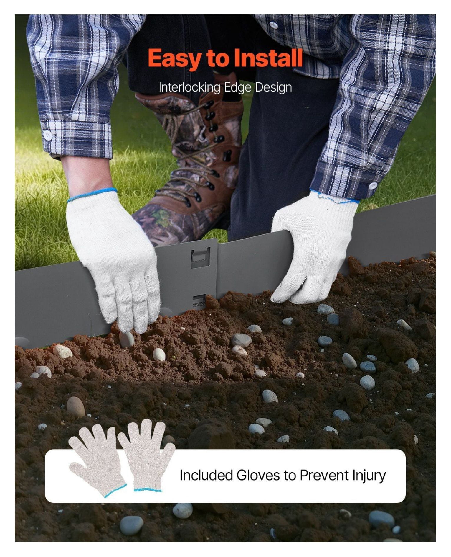 Steel Landscape Edging - 5 Pack, 39x5in Metal Garden Border