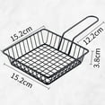 thumbnail image 3 of for French Fry Serving Baskets Stainless Steel Square Fry Chicken Holder with Handle Shallow Square, 3 of 9