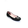 Pre-owned|Taryn Rose Womens Crystal Rose Bunny Ballet Flats Black Size 8.5 M