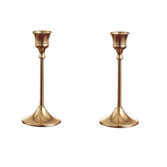 Naisfei 2-Pack Gold Taper Candlestick Holders – Antique Vintage Candle Sticks for Table, Mantel, Weddings, Halloween And Christmas Decor