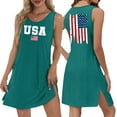 thumbnail image 2 of 4th of July Dress for Women: American Flag Tank Dresses Star Striped Splicing Loose V Neck Sundresses Army Green 2XL, 2 of 8