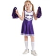 thumbnail image 2 of Cheerleader Outfit For Girls Sleeveless Cheerleading Team Stage Performance Dance Dressy Purple 110, 2 of 8