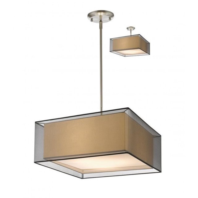 Z-Lite Sedona 3 Light Convertible Pendant in Brushed Nickel
