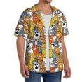 thumbnail image 2 of Haiem cute paw Pattern Men's Casual Shirts Short Sleeve Button Down Shirts Fashion Textured Summer Beach Shirt-3X-Large, 2 of 5