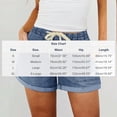 thumbnail image 4 of VBVC Women's Elastic High Waisted Denim Shorts,Drawstring Cuffed Washed Bottoms For Women,Ladies Stretchy Summer Jean Shorts with Pockets,Blue,S-2XL, 4 of 8