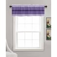 thumbnail image 3 of Purple Ombre Stripe Kitchen Valances for Windows Farmhouse Linen Window Valance Curtain for Living Room Window Treatment Farmhouse Striped Gradient Valance Rod Pocket Topper Drape, 60 x 18 Inch, 3 of 6