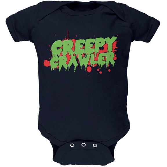 Halloween Creepy Crawler Navy Soft Baby One Piece - 3-6 months