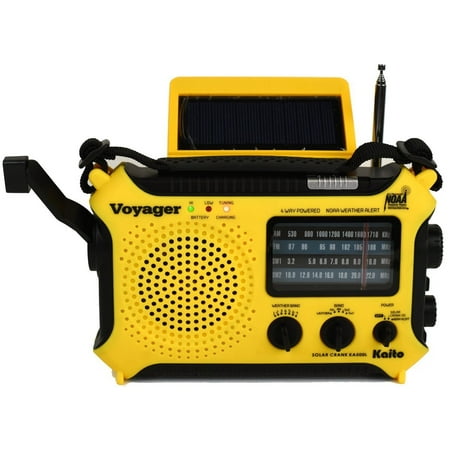 Kaito KA500L AM/FM Shortwave Solar Crank Emergency Weather Radio with Dynamo, Yellow
