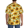 thumbnail image 7 of Goofa Sunflowers Printed Men's Casual Short-sleeved Shirt,Lightweight Breathable Button-down,Summer Casual men's top,Versatile Fashion shirt-Medium, 7 of 7