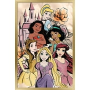 Disney Ultimate Princess Celebration - Castle Group Wall Poster, 14.725" x 22.375", Framed