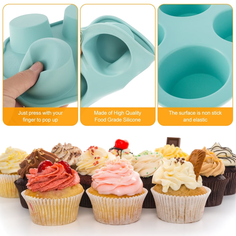Jetcloudlive 3-Piece Silicone Muffin Pan Set, 6-Cup photo 2
