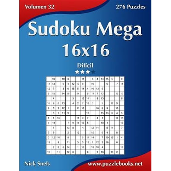 Pre-Owned Sudoku Mega 16X16 : Dif?cil, 276 Puzzles