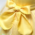 thumbnail image 6 of Cethrio Toddler Girls Dresses Special Occasion Formal Sleeveless Nets Bow Tulle Yellow Princess Dress Size 18M, 6 of 6
